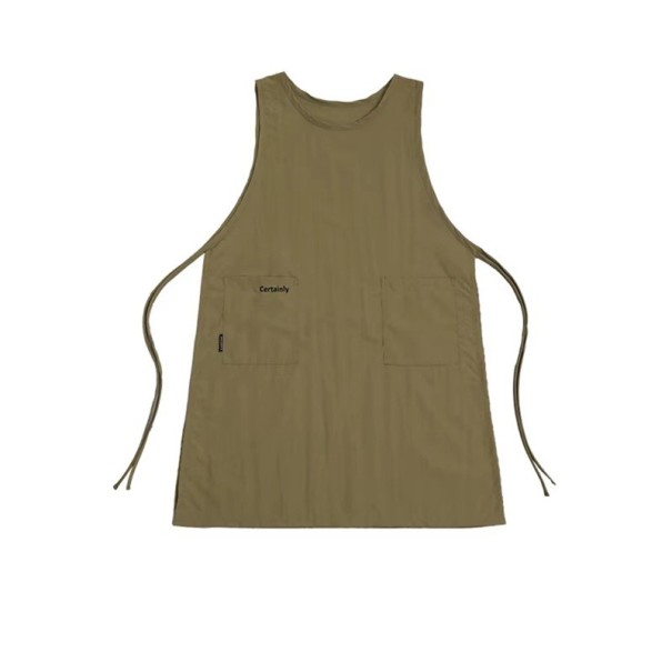 Lange dames schort 96x65 cm Waterdichte werkkeuken schort met zakken voor koken, schilderen, cosmetica en nagels groen