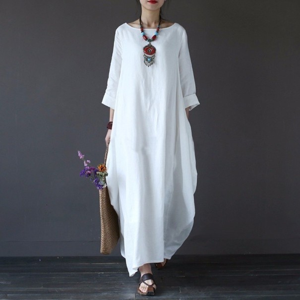 Lange damesjurk - tuniek wit L