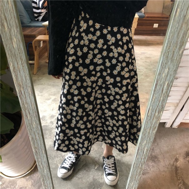 Lange damesrok met bloemen