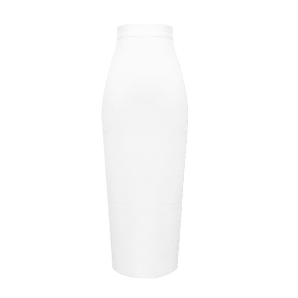 Lange damesrok met hoge taille wit M