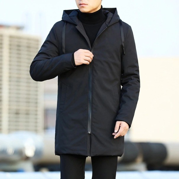 Lange Herren-Herbstjacke schwarz XS