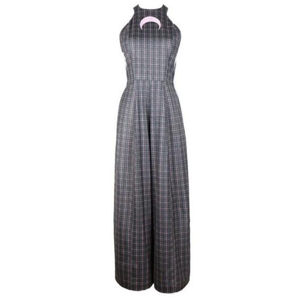Lange jumpsuit voor dames met halve maan grijs L