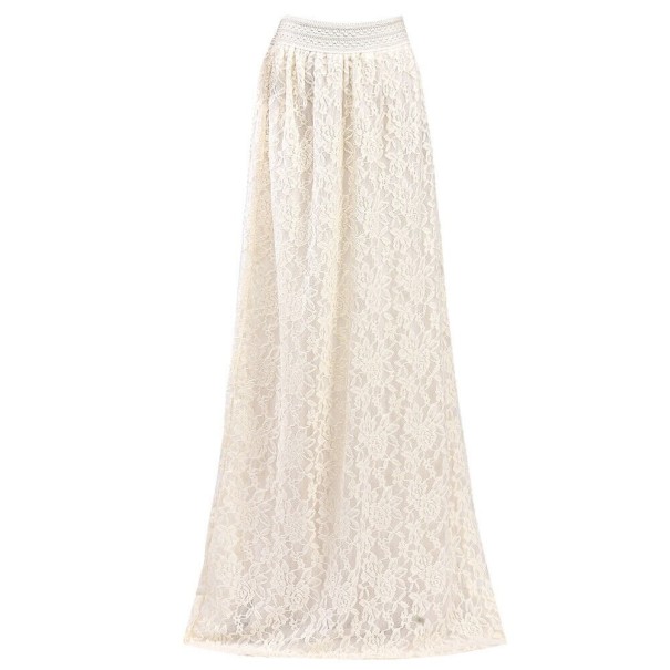 Lange kanten rok voor dames A1587 crème XL