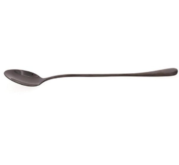 Lange Löffel für Limonade in hohen Gläsern Metalllöffel mit glänzender Oberfläche und schlankem Griff Länge 19,5 cm Breite 2,7 cm schwarz