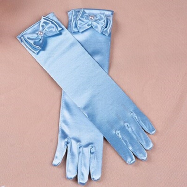 Lange Satinhandschuhe für Kinder 1