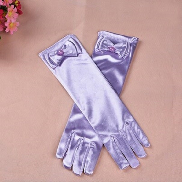 Lange Satinhandschuhe für Kinder 9