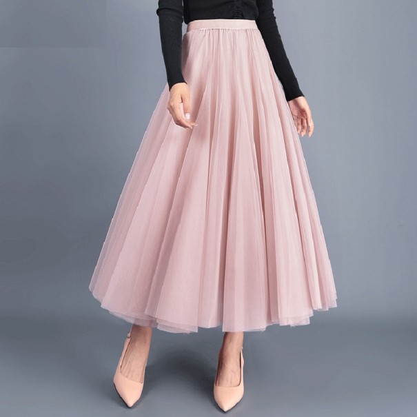 Lange tule rok voor dames A1011 roze