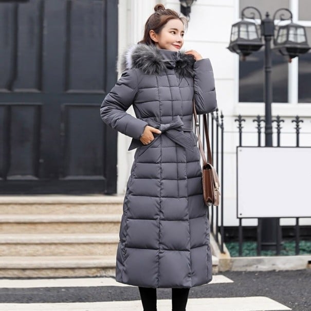 Lange Winterjacke für Damen P1759 grau XL