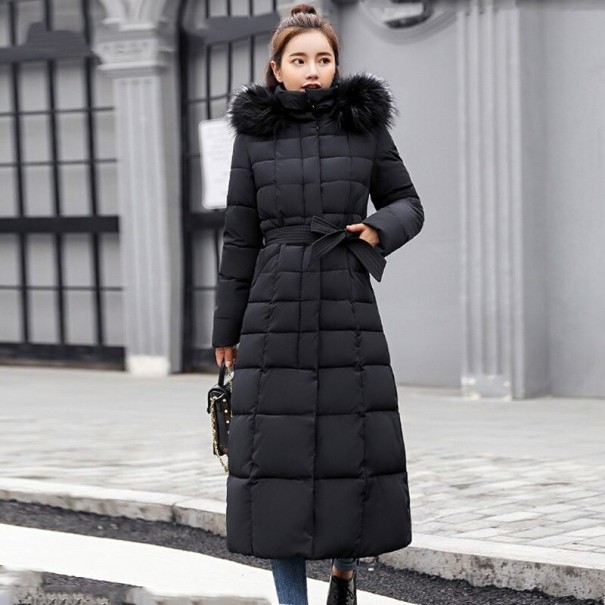 Lange Winterjacke für Damen P1759 schwarz S