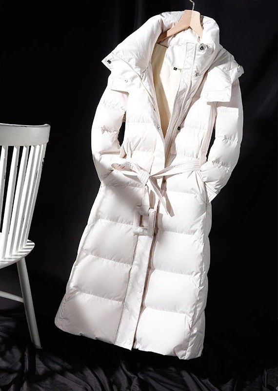 Lange Winterjacke für Damen P2226 creme S