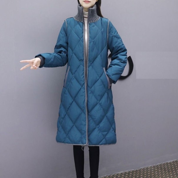 Lange Winterjacke für Damen P2544 blau S