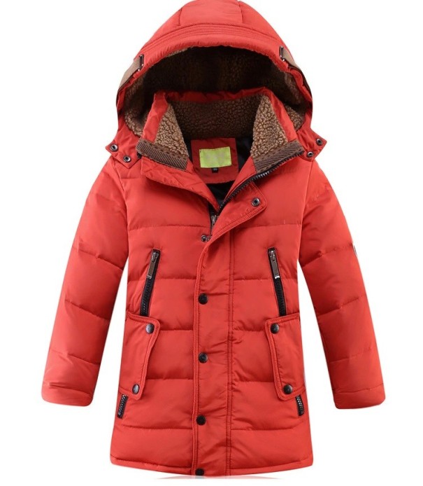 Lange Winterjacke für Jungen J2529 orange 6