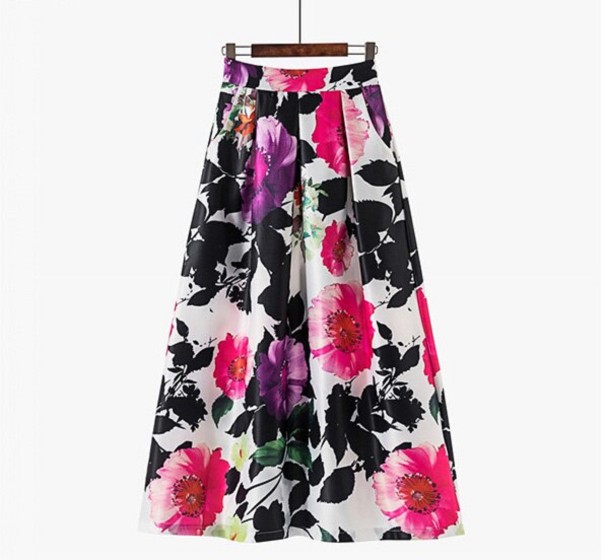 Langer Damenrock mit Muster A1581 L 17