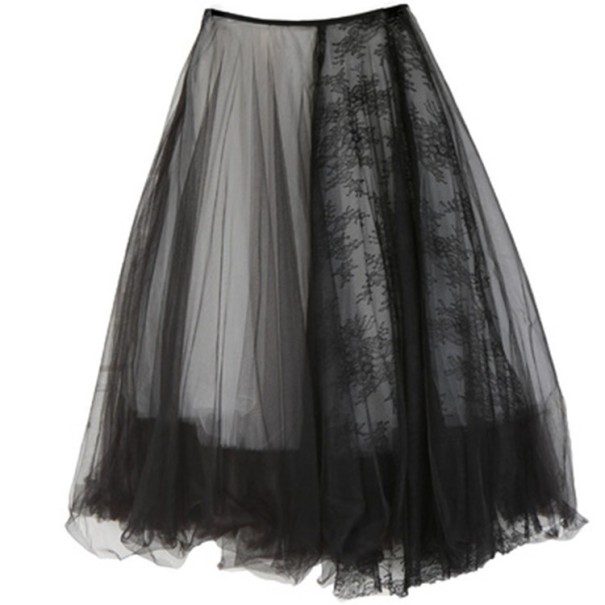 Langer Damenrock mit Petticoat XS