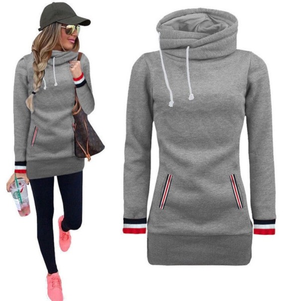 Langes Damen-Sweatshirt grau S