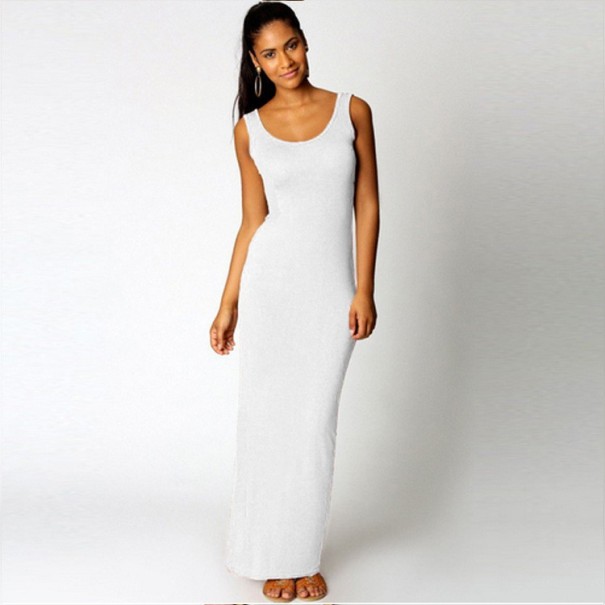 Langes Damenkleid A2492 weiß XS