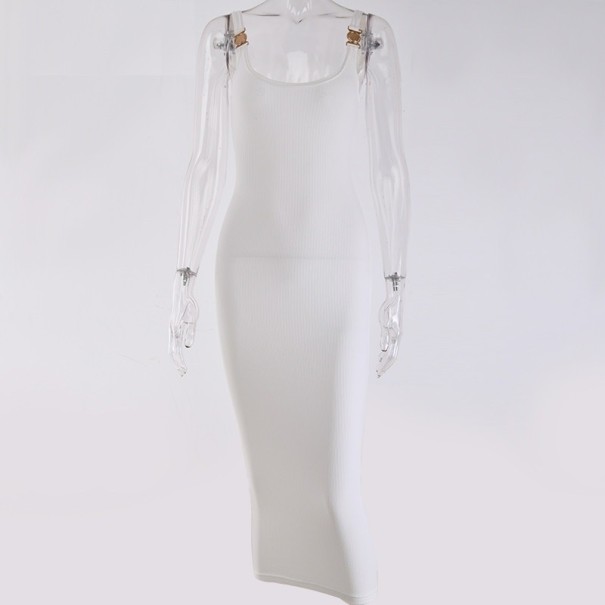 Langes Georgia-Kleid weiß S