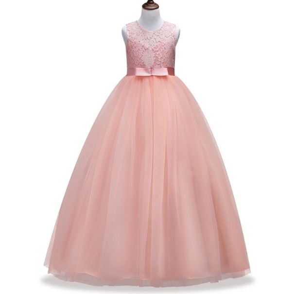 Langes Kleid für Mädchen J3040 rosa 6