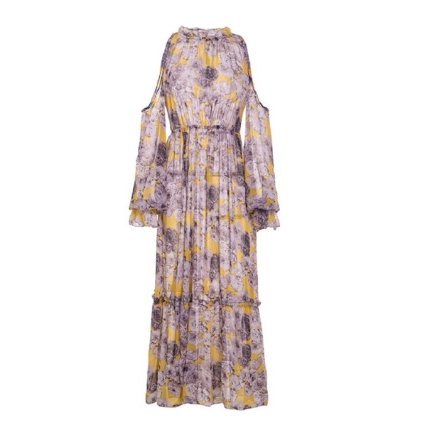 Langes Kleid mit ausgeschnittenen Schultern S