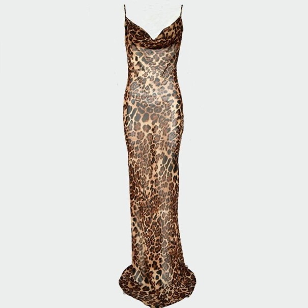 Langes Leopardenkleid M