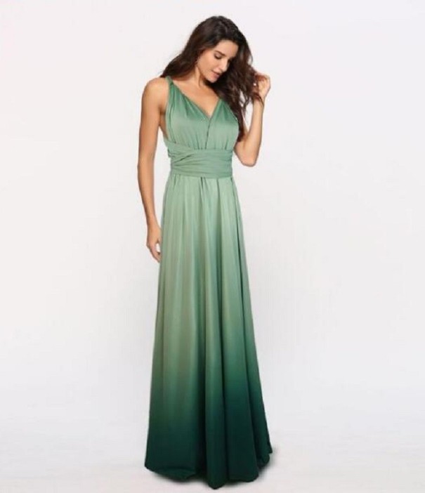 Langes Partykleid mit freiliegendem Rücken S 11