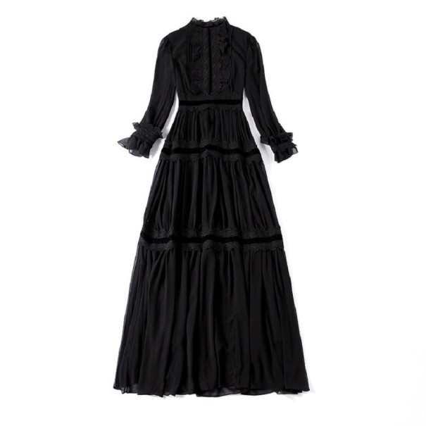 Langes schwarzes Damenkleid M