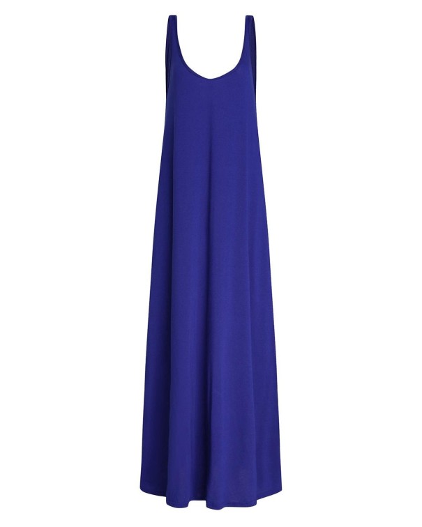 Langes Strandkleid blau L