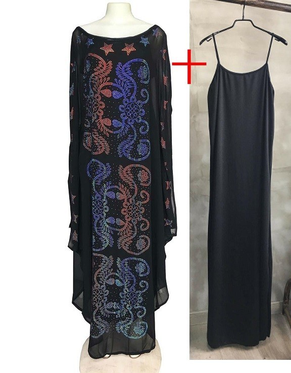 Langes zweiteiliges Kleid schwarz