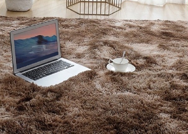 Langluvet tæppe 120x160 cm brun