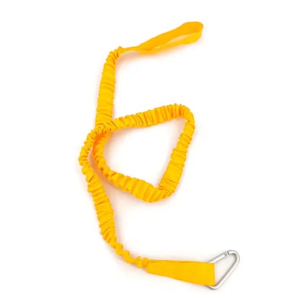 Lanière élastique pour kayak 95-147 cm corde en nylon réglable avec cordon spiralé crochet de sécurité accessoire pour bateaux jaune
