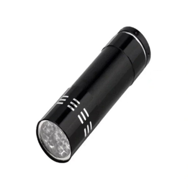 Lanterna 2 em 1 UV 395 nm e luz branca Comprimento 8,3 cm Lanterna compacta Lâmpada de inspecção Para verificação e deteção 1