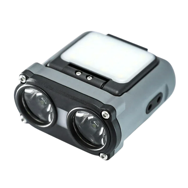 Lanternă frontală reîncărcabilă fără curea, lanternă frontală LED de 1500 mAh, 5 moduri de iluminare, USB C, IPX4, lampă de lucru compactă 1