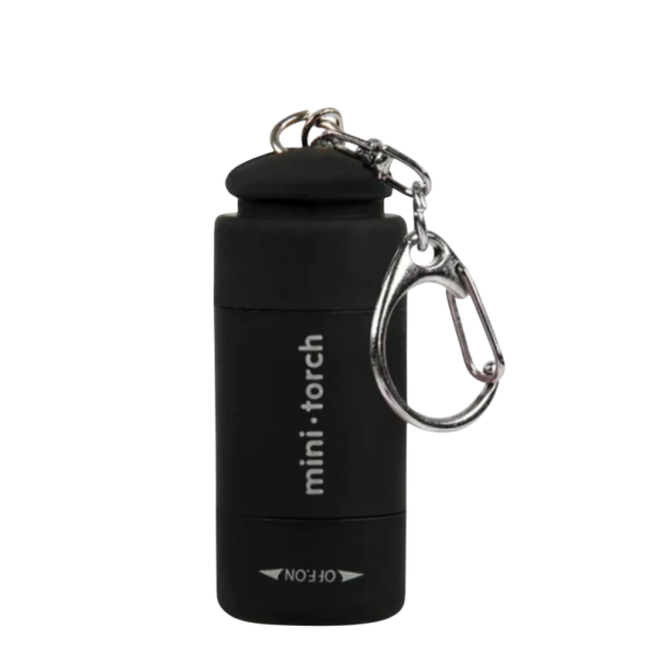 Lanternă mini LED reîncărcabilă 22 x 52 mm Lanternă de camping cu încărcare USB Lanternă de buzunar portabilă fabricată din material ABS negru