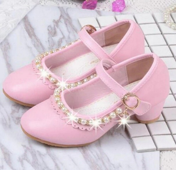Lány alkalmi cipő gyöngyökkel rózsaszín 30
