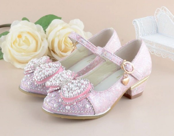 Lány alkalmi cipő gyöngyökkel rózsaszín 31