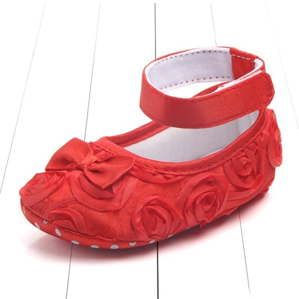Lány balerina cipő övvel piros 0-6 hónap