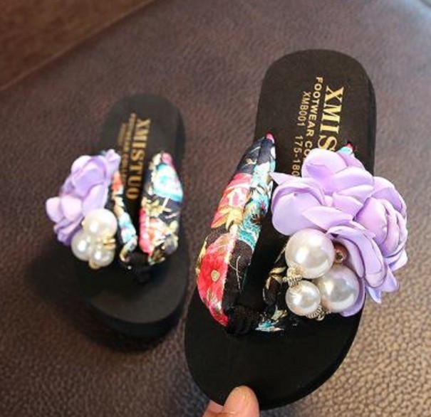 Lány flip flop papucs gyöngyökkel 25 8
