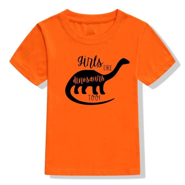 Lány póló dinoszaurusszal narancs 5