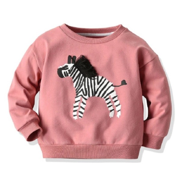 Lány pulóver zebrával rózsaszín 4