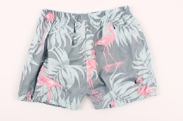 Lány rövidnadrág flamingó mintával J2490 szürke 4