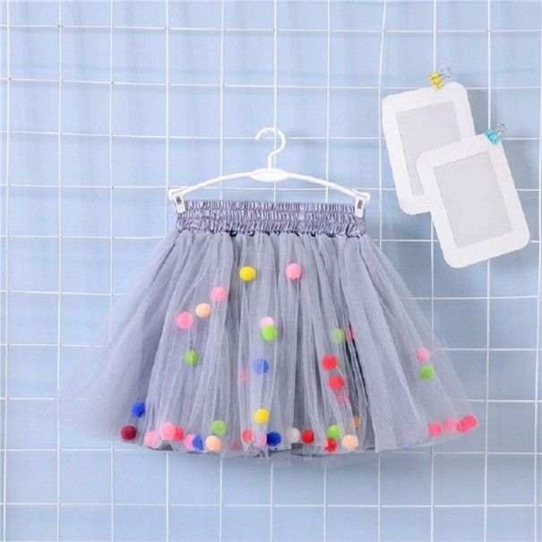 Lány szoknya pompon L1001 szürke 12-18 hónap