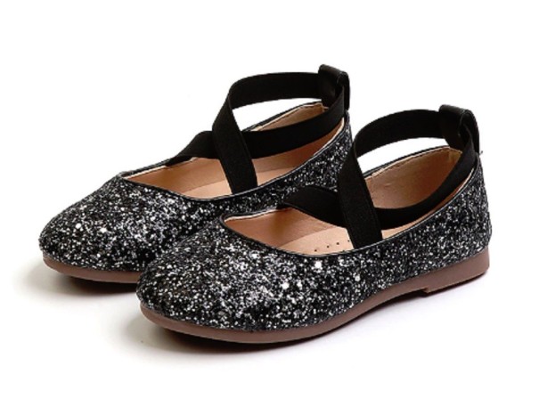 Lányok csillogó balerina cipő A776 fekete 33,5
