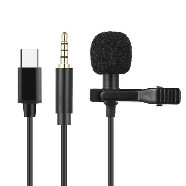 Lapelmikrofon 3,5 mm-uttag / USB-C