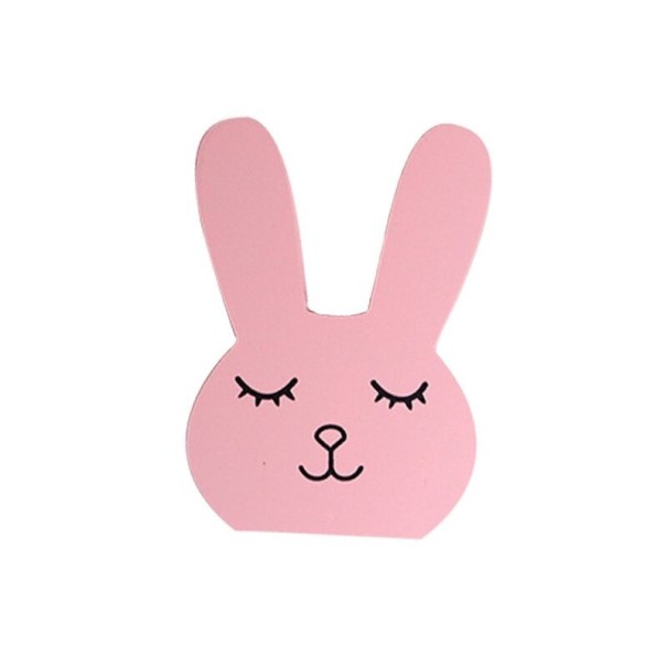 Lapin en bois décoratif rose