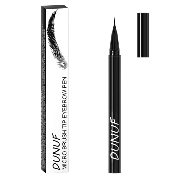 Lápis de sobrancelhas líquido preto à prova de água 0,6 ml Delineador de olhos de longa duração Resistente ao suor Ponta fina Maquilhagem de secagem rápida 1