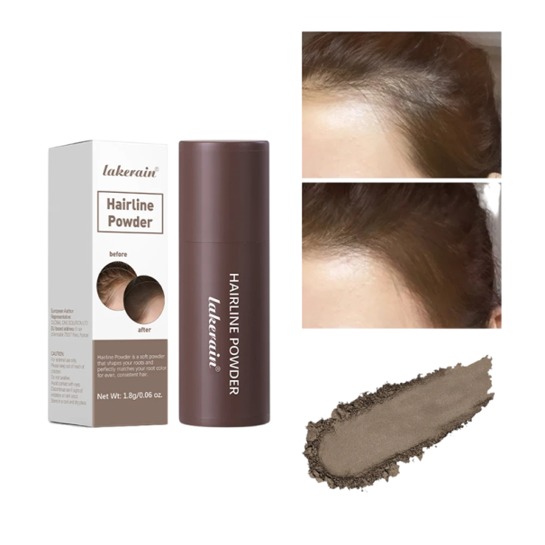 Lápiz de color temporal para cubrir canas 8,4 x 2,6 cm Corrector en polvo para cubrir canas Fácil de aplicar Cobertura instantánea del crecimiento del cabello marrón claro