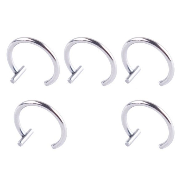 Läppring 5 st silver 8 mm