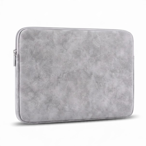 Laptop Case 12 to 13.3 Inches Made of Eco-Leather with Double Zip 33.5 x 24 x 2.2 cm Water-Repellent For MacBook Air and Pro light grey