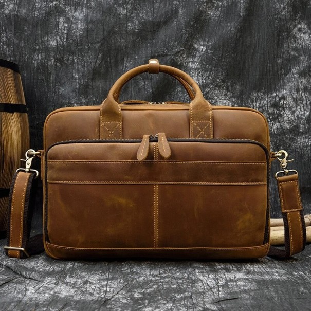 Laptoptas voor heren lichtbruin
