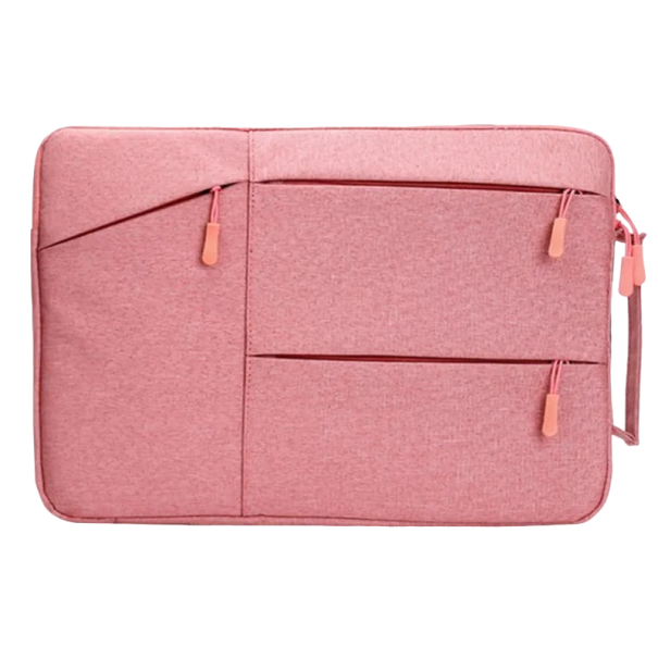 Laptoptasche für einen Laptop bis 12 Zoll mit Seitentaschen rosa